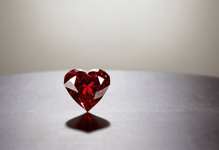 Red heart on a white background. Valentine's Day. Shallow DOFの素材