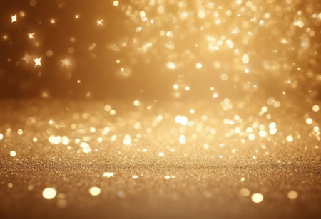 glitter vintage lights background. gold and black. de-focusedの素材