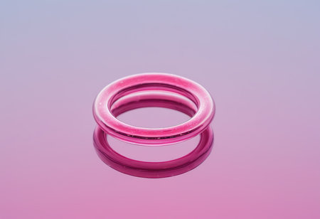Wedding rings on a gradient background. Close-up.の素材