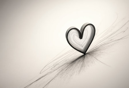 Heart on white background. Symbol of love and Valentine's Day.の素材