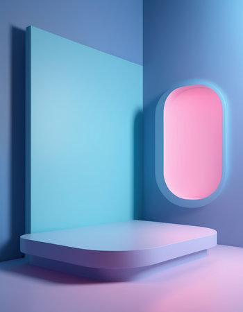Abstract minimal scene with geometrical forms. 3d render illustrationの素材