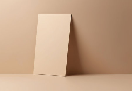 Blank paper sheet on the beige background. 3d renderingの素材