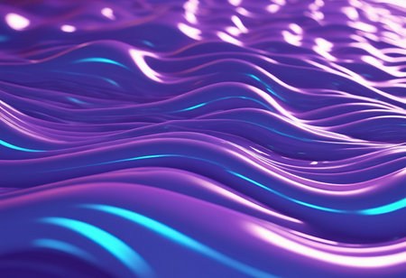 3d render, abstract liquid background with waves and folds, 3d illustrationの素材