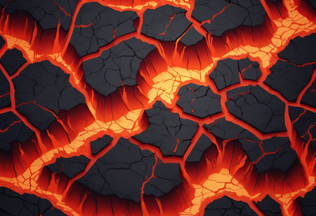Burning lava background. 3d rendering, 3d illustration.の素材