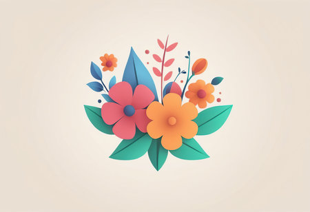 Flower vector illustration. Floral design element for greeting card.の素材