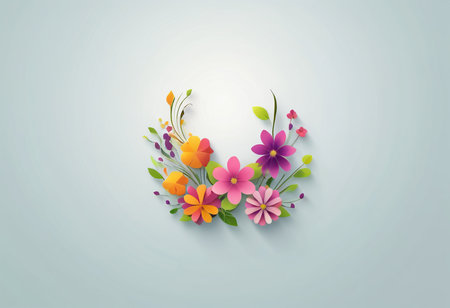 Flower background with copy space for your text. Vector illustration.の素材