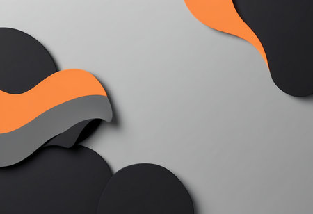 Abstract 3d rendering of paper cut shapes. Futuristic background design.の素材