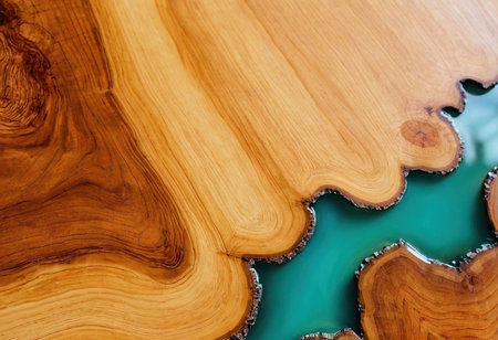 Wooden texture with natural patterns as a background, top view.の素材