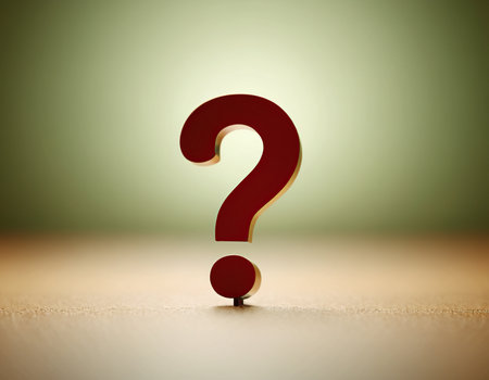 Question mark on a green background. 3D illustration. Copy space.の素材