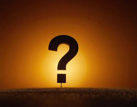 Question mark on orange background. FAQ concept. 3D Renderingの素材