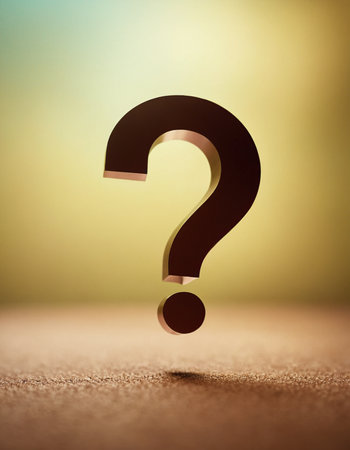 Question mark on the background of the yellow-blue gradient. 3d renderingの素材