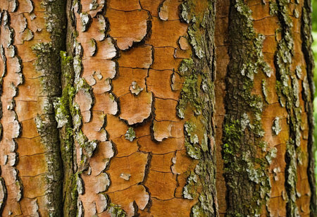 Bark of a tree in the forest. Background and texture.の素材