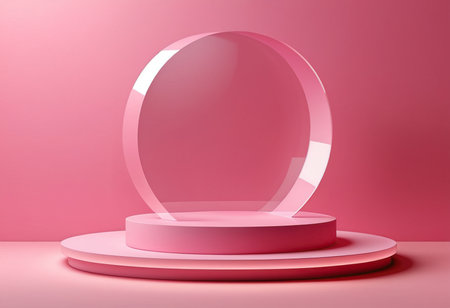 3d render, abstract background, empty round podium for product presentationの素材