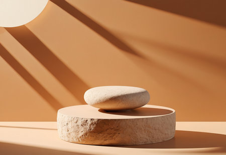 3d render of abstract geometric forms. Minimal scene with podium for product presentationの素材