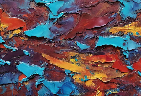 Abstract oil painting background. Colorful texture. Oil painting on canvas.の素材