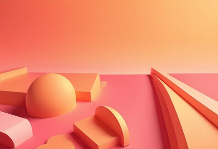 Abstract geometric forms. Minimalist background. 3d render.の素材