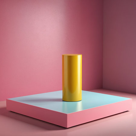 Minimalist abstract scene with geometric shapes. 3d renderingの素材