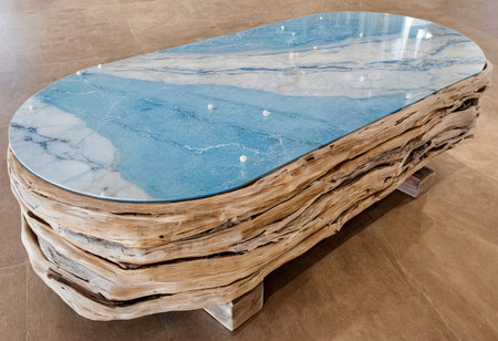 Marble countertop made of natural materials. Close-up.の素材