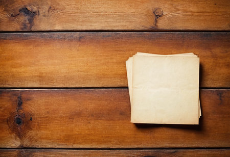old paper on wood texture background with copy space for add text or imageの素材