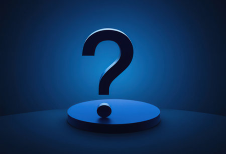 question mark on blue background, 3d rendering. Computer digital drawing.の素材