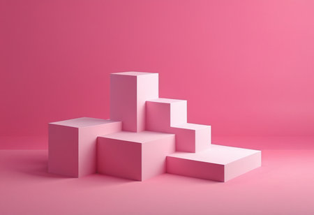 Minimalist abstract background, primitive geometrical figures, pastel colors, 3D renderの素材