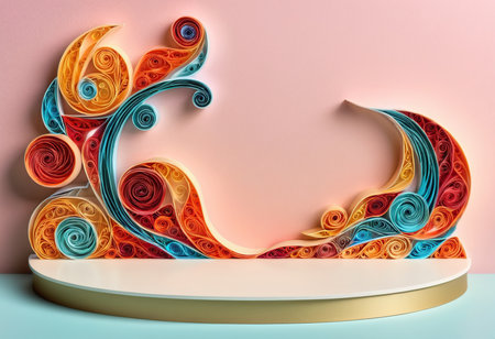 Abstract background with podium for product presentation. 3d render illustration.の素材