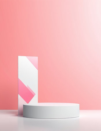 Abstract scene podium for mock up presentation in minimalism style with copy space, 3d renderの素材