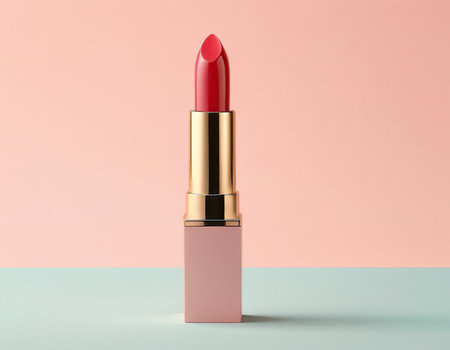 Lipstick on a pastel background. 3d rendering.の素材