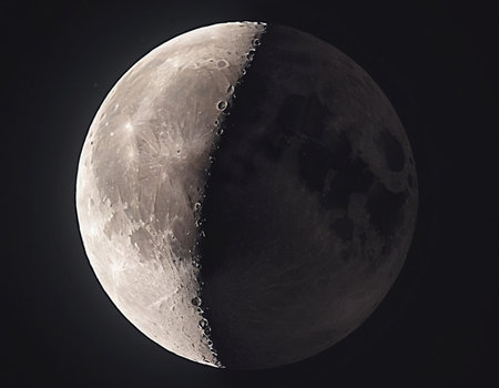 Moon Closeup Showing the Details of Lunar Surface and Planetsの素材