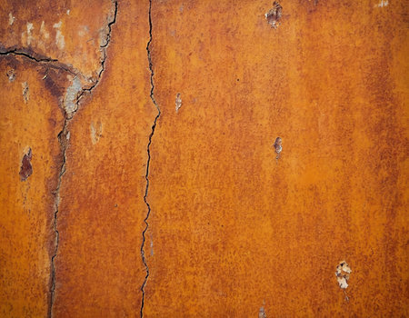 Rusty metal texture with scratches and cracks. Abstract background for design.の素材
