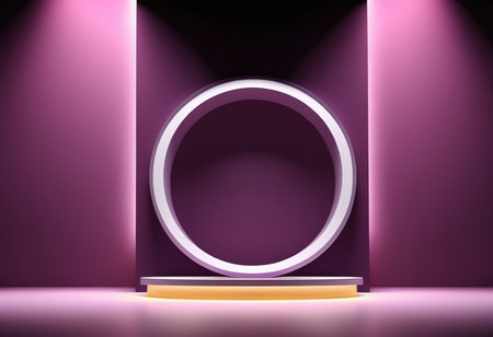 Abstract scene podium mockup. Award ceremony concept. 3d renderの素材