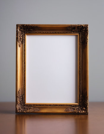 Photo frame on the table. 3d rendering. Computer digital drawing.の素材