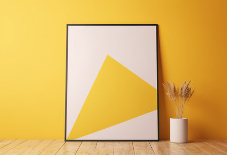 Mockup poster frame in modern interior background, 3d renderの素材