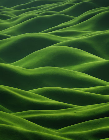 Green dunes. Abstract background. 3d rendering, 3d illustration.の素材