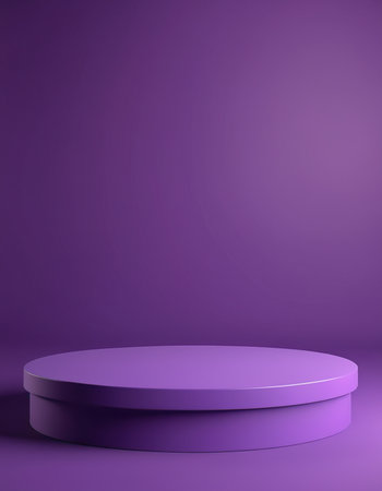Abstract minimal scene with purple podium. 3d render background design.の素材