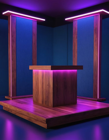 Reception counter in a night club. 3d render illustration.の素材