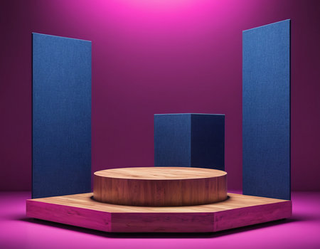 Abstract scene podium for mock up presentation in minimalism style. 3d renderingの素材