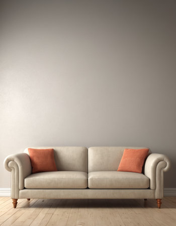 interior with sofa. 3d illustration ,mock upの素材