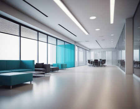 Interior of a modern office. 3d rendering, 3d illustrationの素材