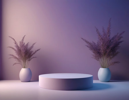 3d render, abstract minimal background, geometric forms, podiums, pastel colorsの素材