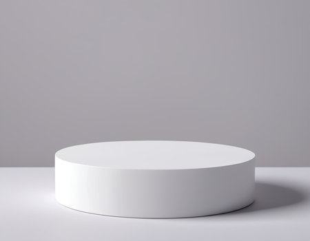 White round podium for product presentation. 3d rendering. Mock up.の素材