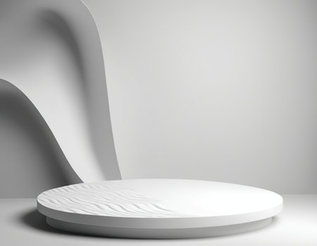 Abstract minimal scene with white podium. 3d render abstract background.の素材