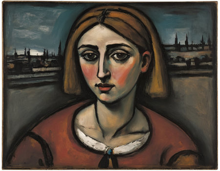 portrait of a young woman on the background of the Moscow Kremlinの素材