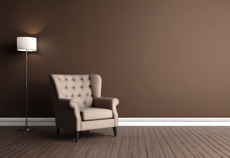 interior with armchair. 3d rendered illustration mock upの素材