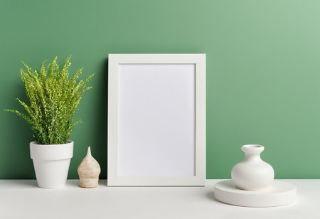 Blank frame mockup in modern interior background, 3d renderの素材