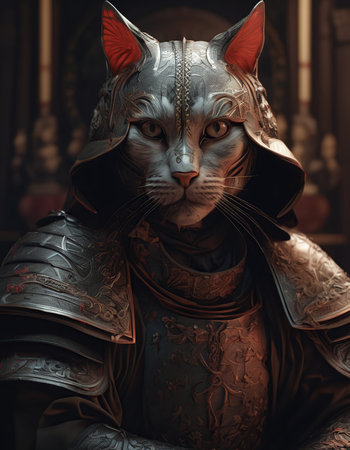 Portrait of a knight in armor. Fantasy medieval scene. 3d rendering.の素材