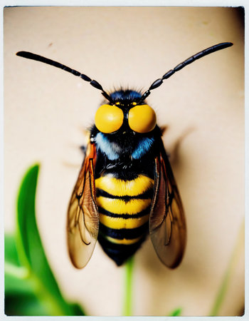 Macro shot of a hornet (Vespula vulgaris)の素材