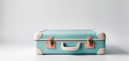 Turquoise travel bag on a white background. 3d renderingの素材