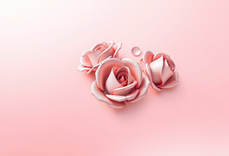 Pink rose petals on a pink background. 3d rendering.の素材