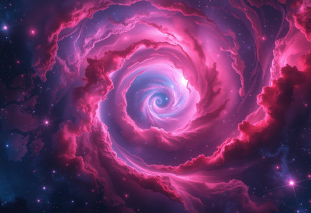 Abstract space background with stars and nebula, computer-generated image.の素材